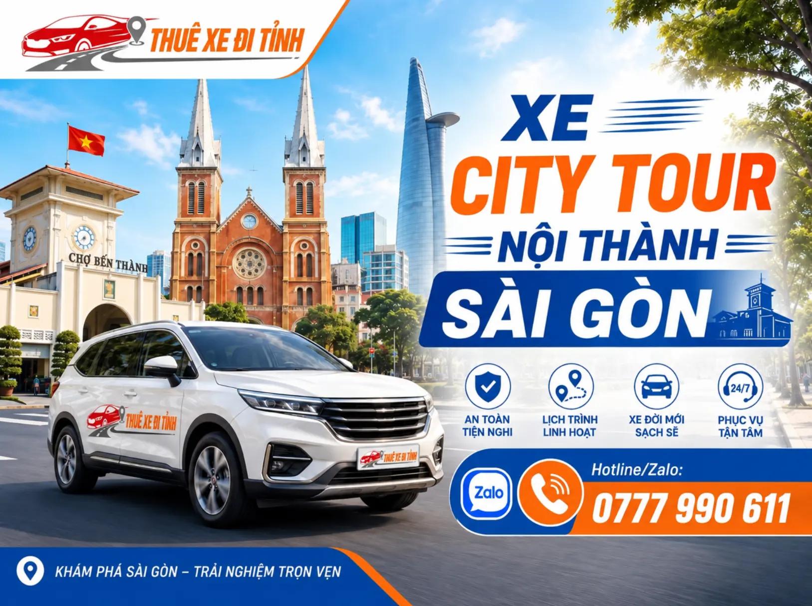 Dịch vụ xe City Tour nội thành Sài Gòn giá tốt
